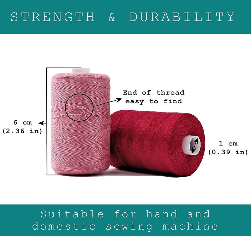 BlesSew Sewing Thread - 24 Spools of Polyester Thread for Sewing Machine for Beginners, Hand Stitching & Quilting - 1000 yds per Spool in Light Colors - Image 3